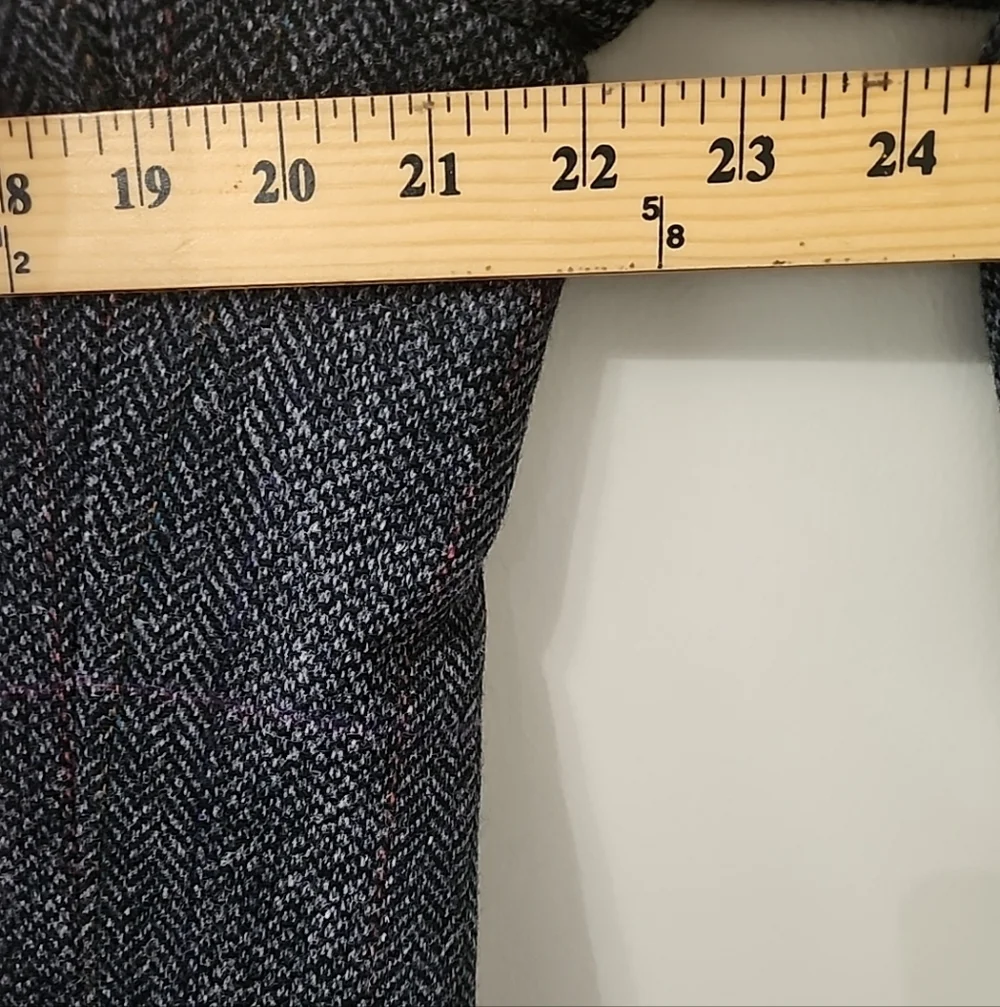 Vintage Cricketeer 44R Wool Herringbone Blazer Sport Coat Gray Brown Tweed USA